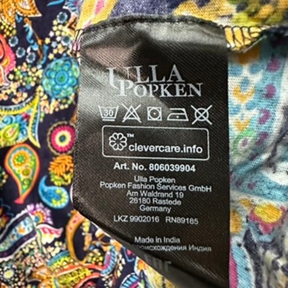 Ulla Popken Women's Size 28/30 Colorful Paisley‎ Top V-Neck 3/4 Sleeves Comfort - Picture 8 of 11